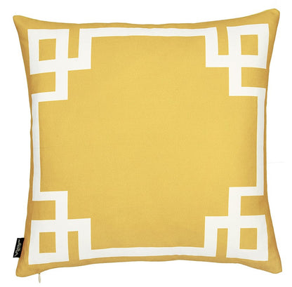 18" Yellow and White Throw Pillow Cover