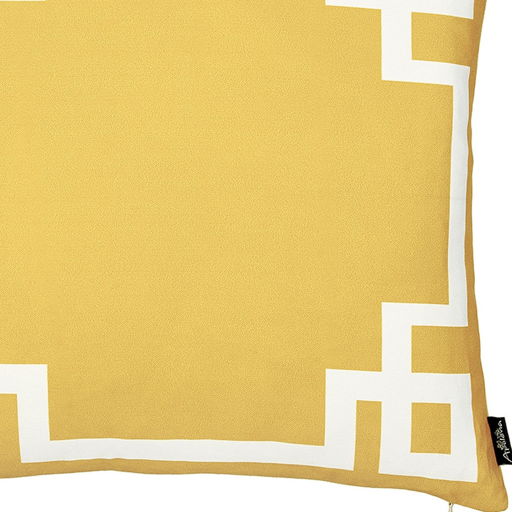 Yellow And White Geometric Decorative Throw Pillow Cover