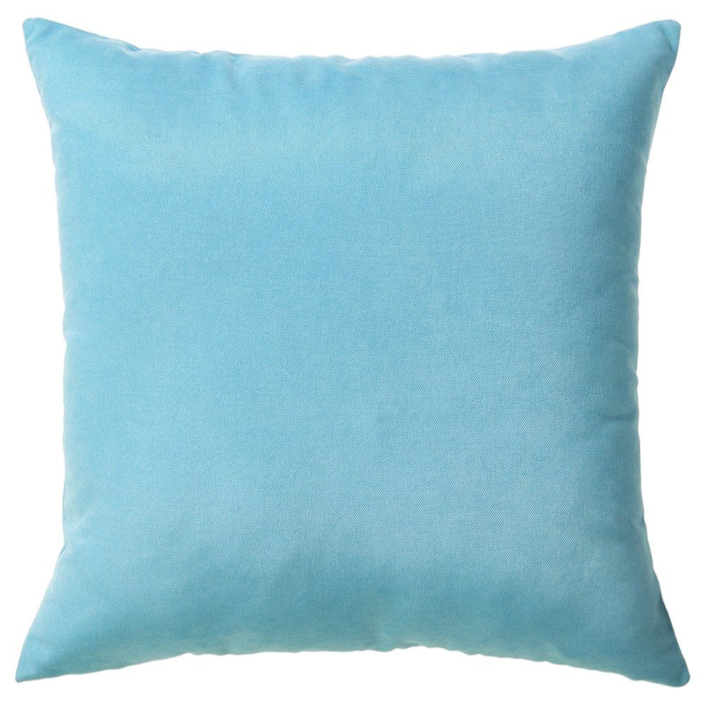 Set of Two 18" Aqua Blue Fabric Throw Pillow Covers