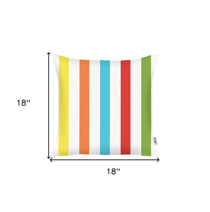 18" Blue and White Striped Throw Pillow Cover