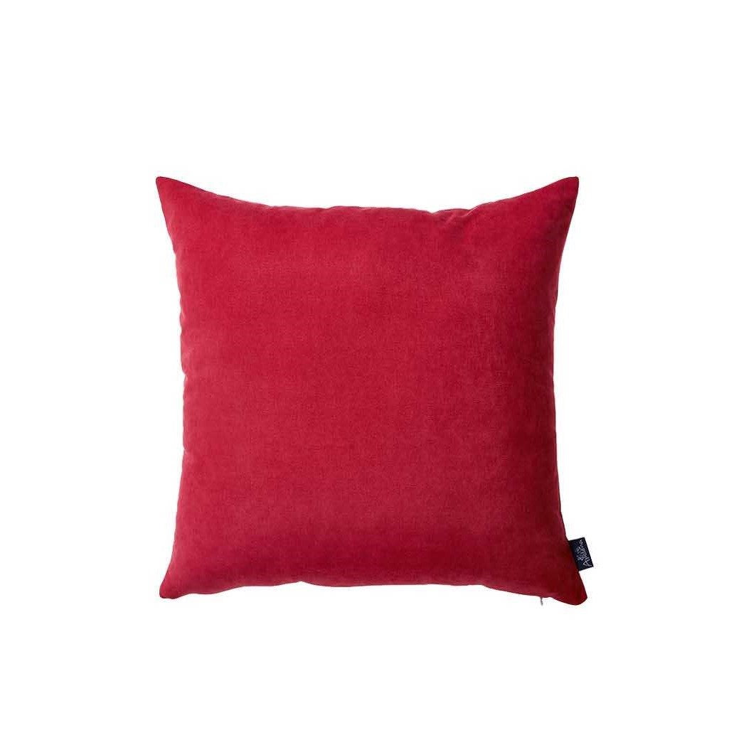 Set Of 2 Red Brushed Twill Decorative Throw Pillow Covers