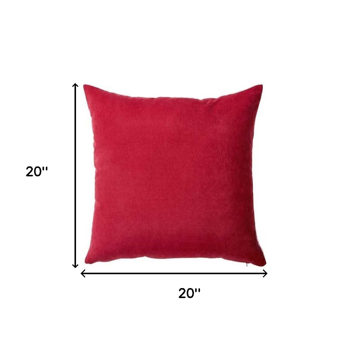 Set Of 2 Red Brushed Twill Decorative Throw Pillow Covers