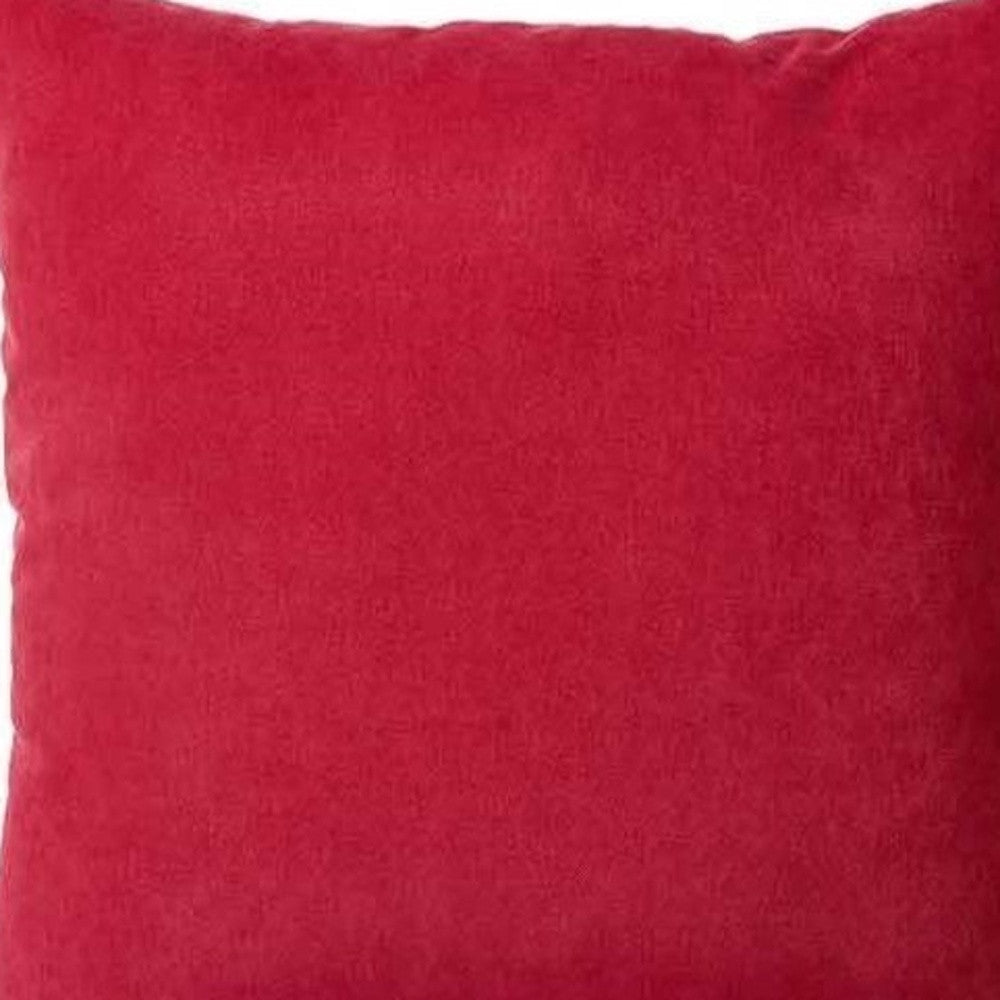 Set Of 2 Red Brushed Twill Decorative Throw Pillow Covers