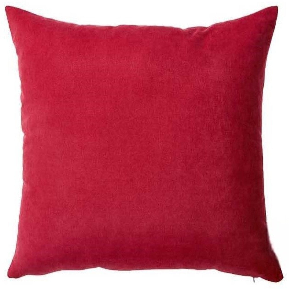 Set Of 2 Red Brushed Twill Decorative Throw Pillow Covers