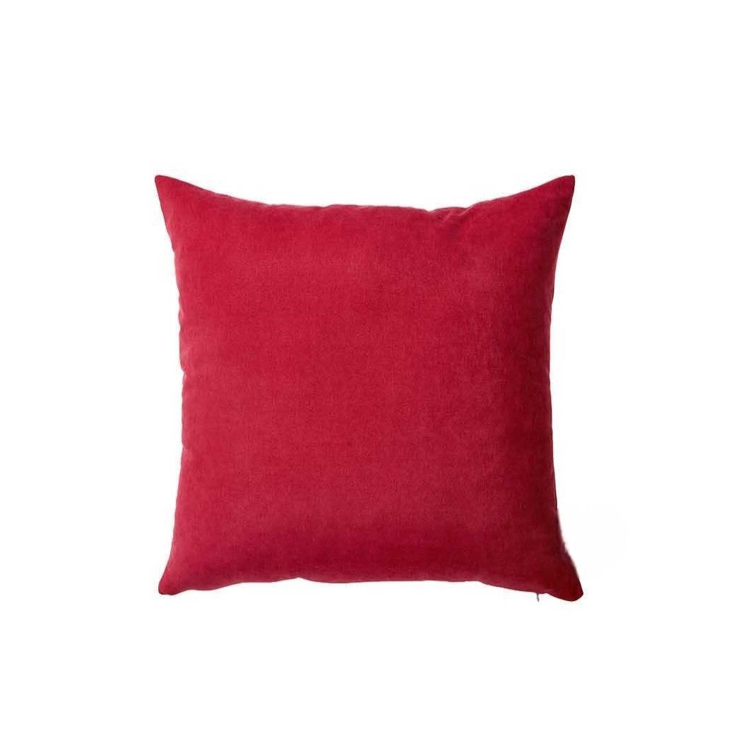 Set Of 2 Red Brushed Twill Decorative Throw Pillow Covers