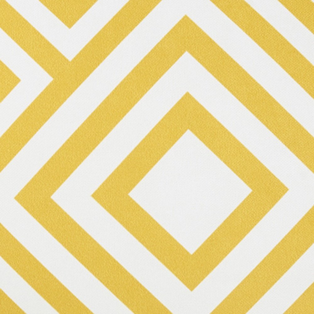 18" Yellow and White Greek Key Throw Pillow Cover