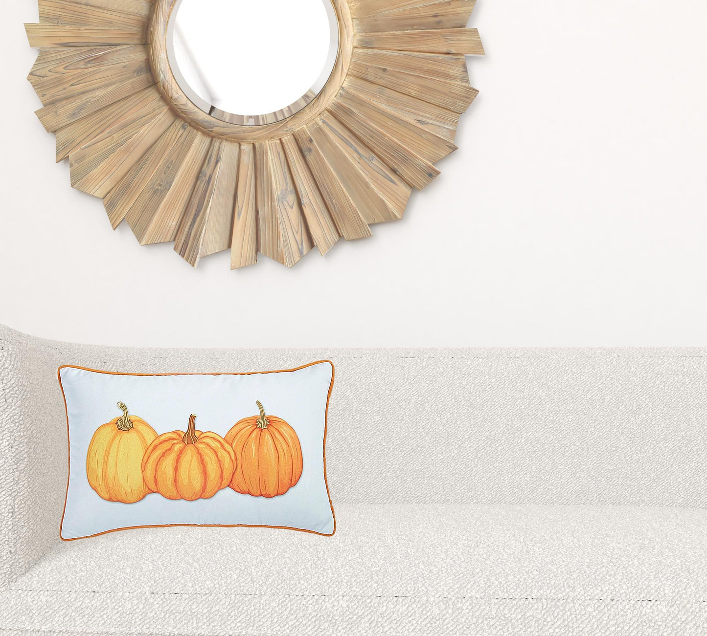 Pumpkin Trio Lumbar Decorative Throw Pillow Cover