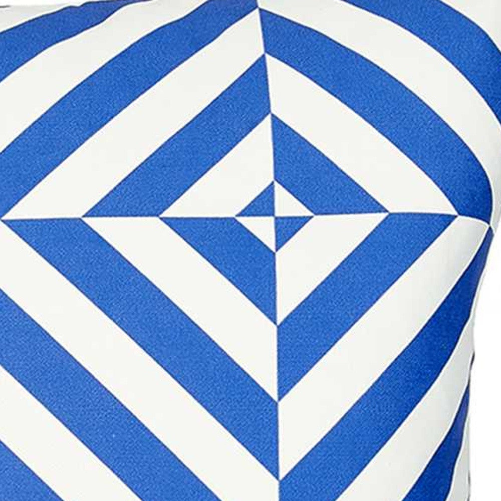 Blue And White Geometric Squares Decorative Throw Pillow Cover