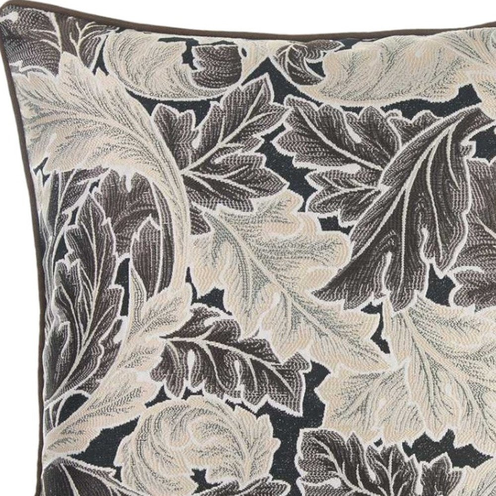 17" Taupe and White Throw Pillow Cover