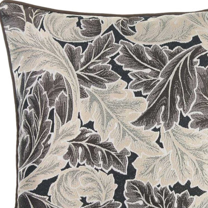 17" Taupe and White Throw Pillow Cover