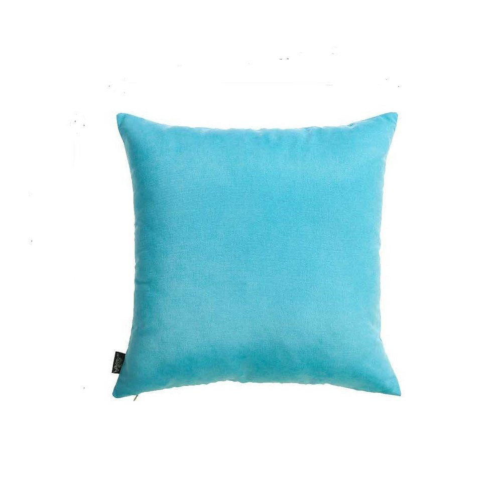 Set of Two 18" Aqua Fabric Throw Pillow Covers