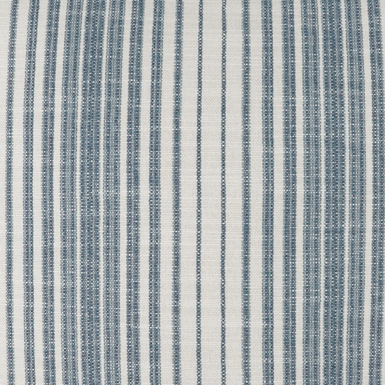Blue & white striped woven fabric with alternating dark & light indigo stripes.