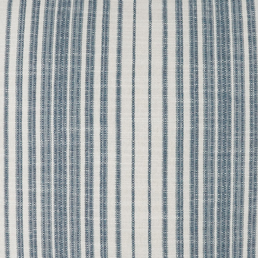 Blue & white striped woven fabric with alternating dark & light indigo stripes.