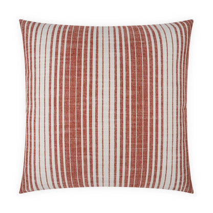 D.V. KAP HOME   24" x 24" Summerville Pillow - Red Stripes, Transitional    - 3555-R-2424