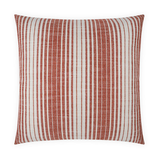 D.V. KAP HOME   24" x 24" Summerville Pillow - Red Stripes, Transitional    - 3555-R-2424