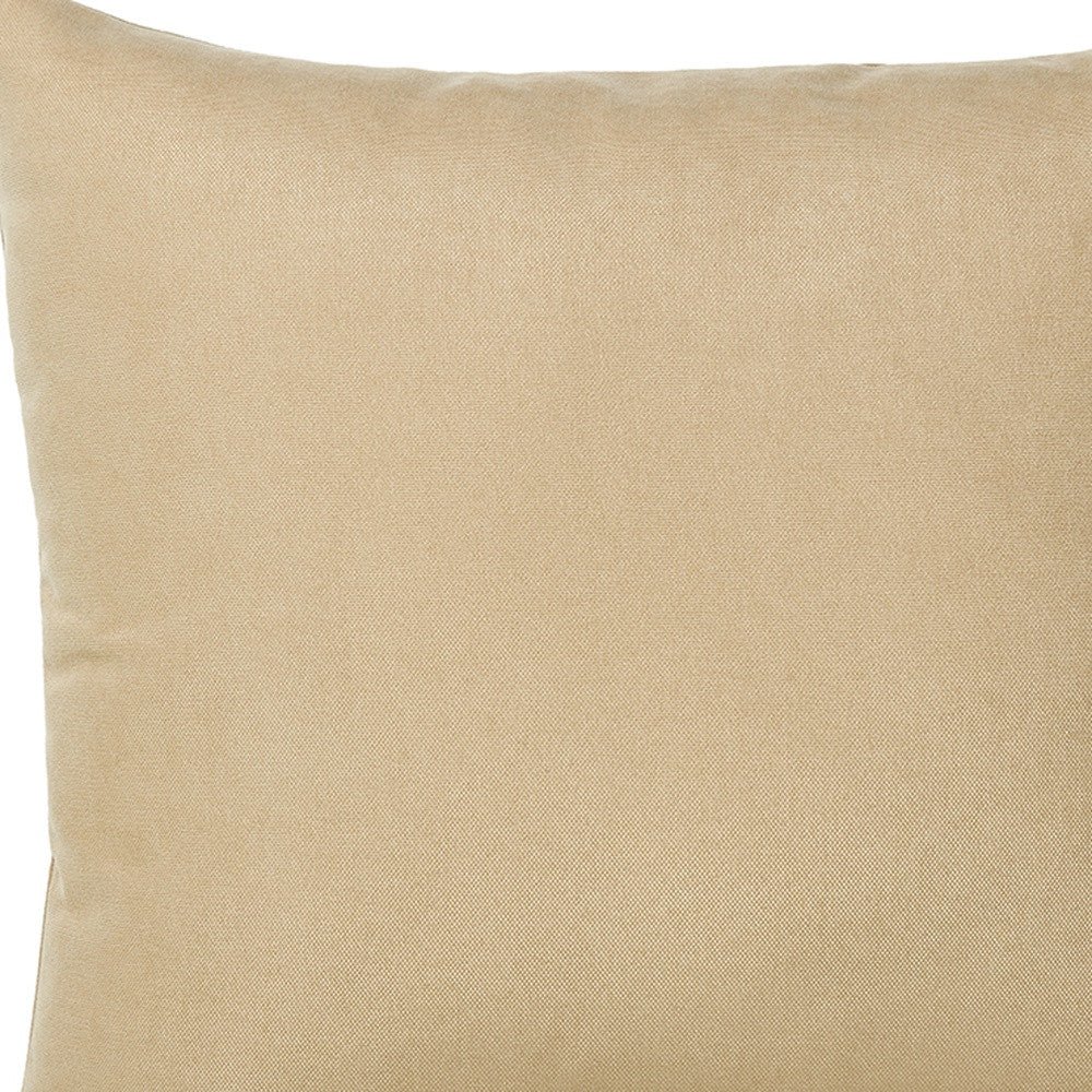 Set Of 2 Light Beige Brushed Twill Decorative Throw Pillow Covers