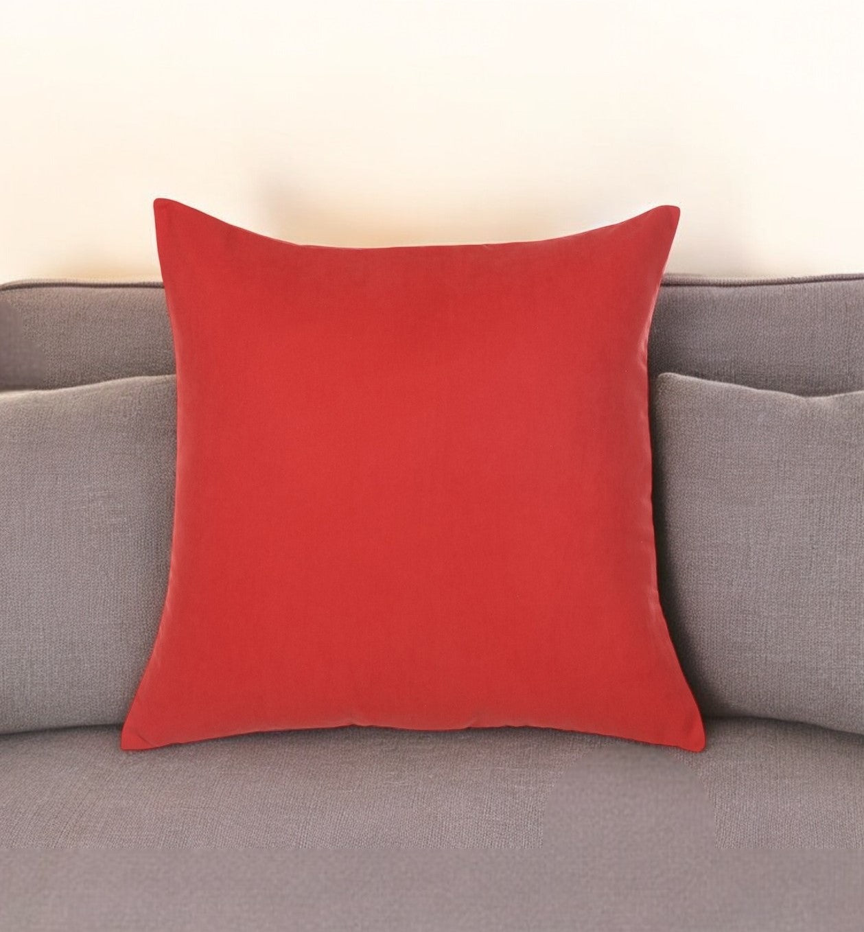 18" Red and Gold Fabrc Throw Pillow Cover