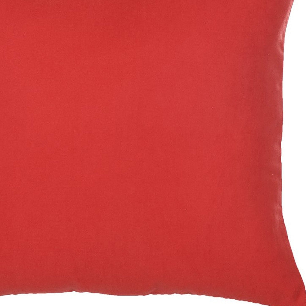 Gold And Red Center Star Decorative Throw Pillow Cover