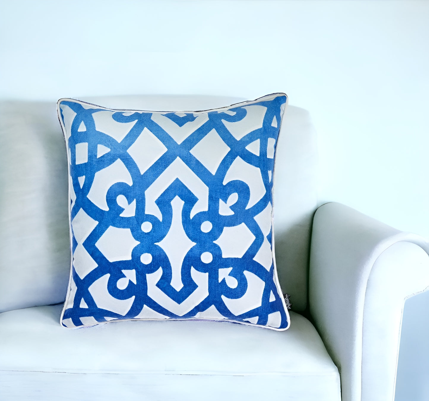 18" Blue Throw Pillow Cover