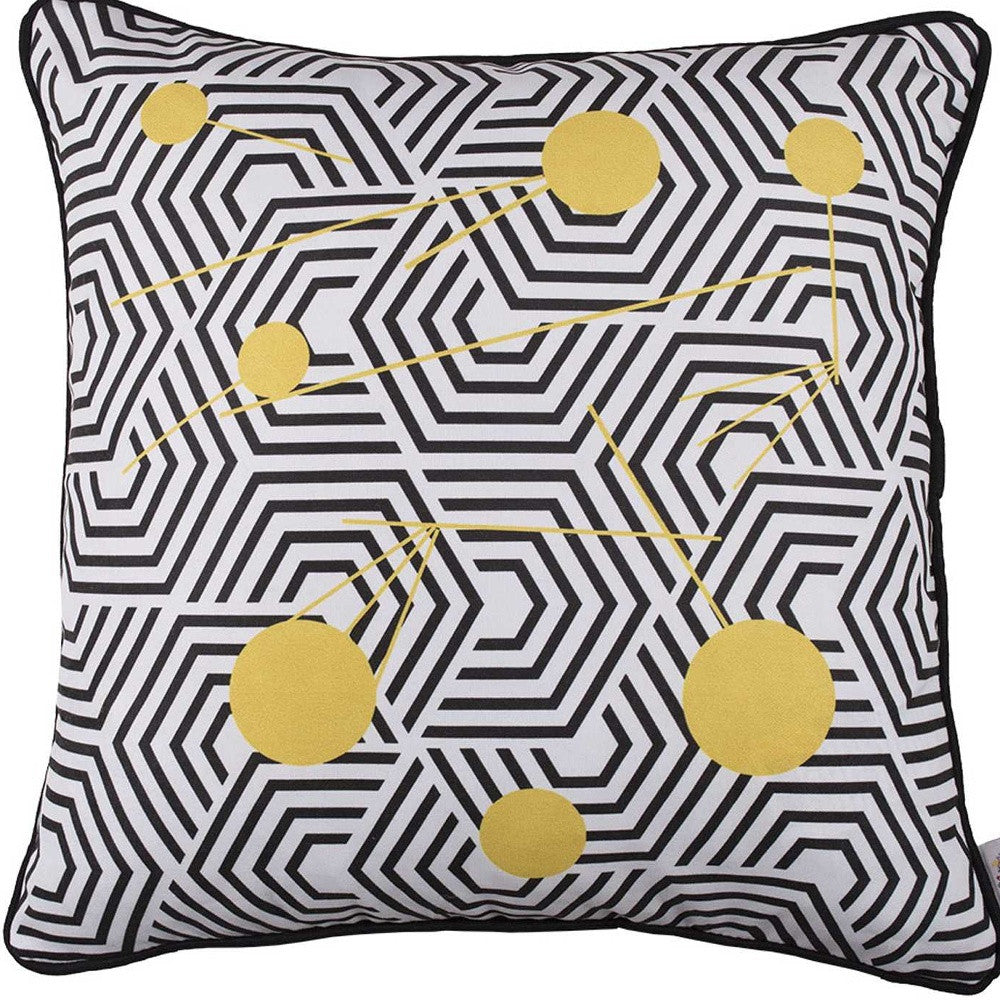 18"X18" Scandi Square Geo Printed Decorative Throw Pillow Cover