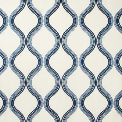 KRAVET COUTURE EMBROIDERY GEOMETRIC WHITE,BLUE,INDIGO   - 35553.5.0