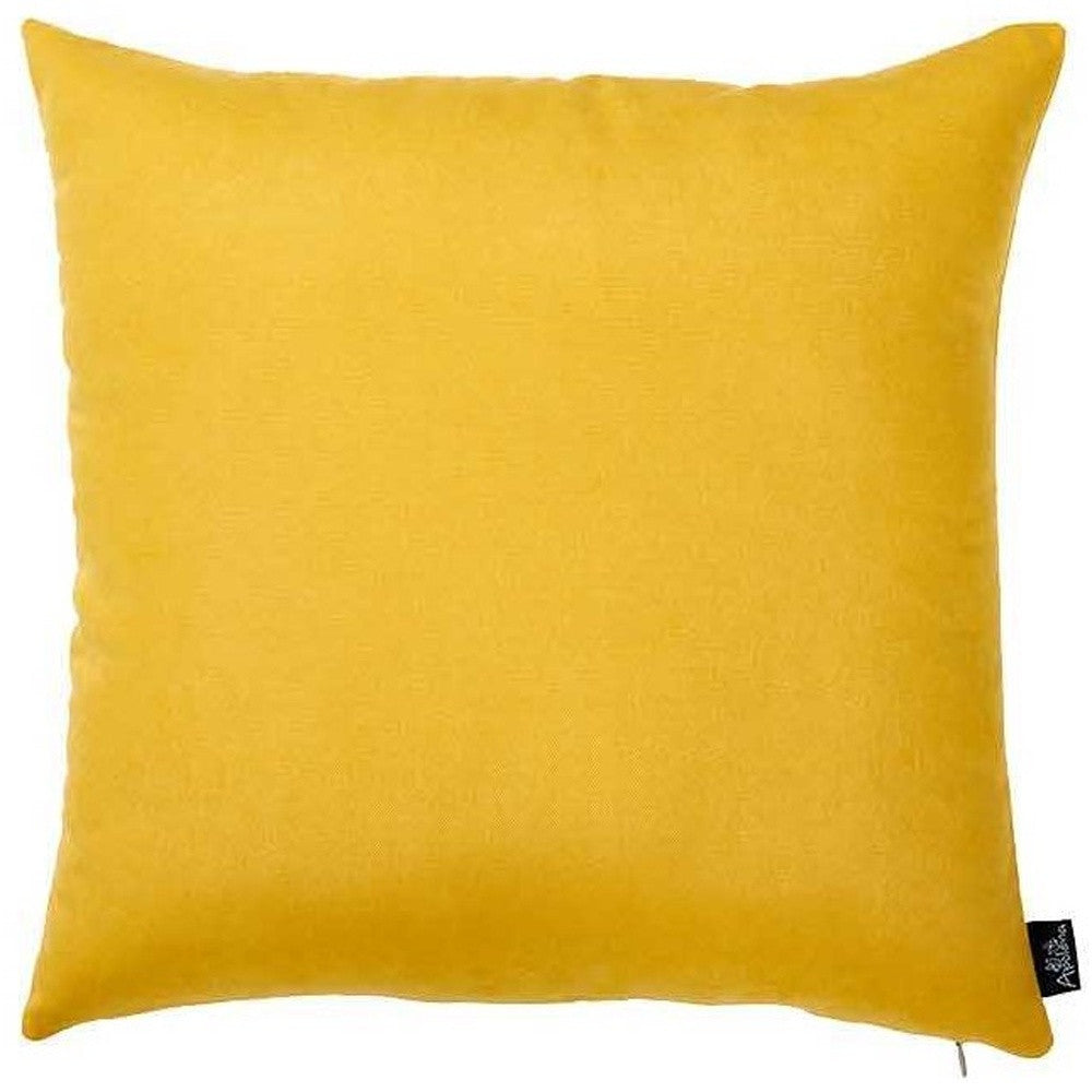 Set Of 2 Yellow Brushed Twill Decorative Throw Pillow Covers