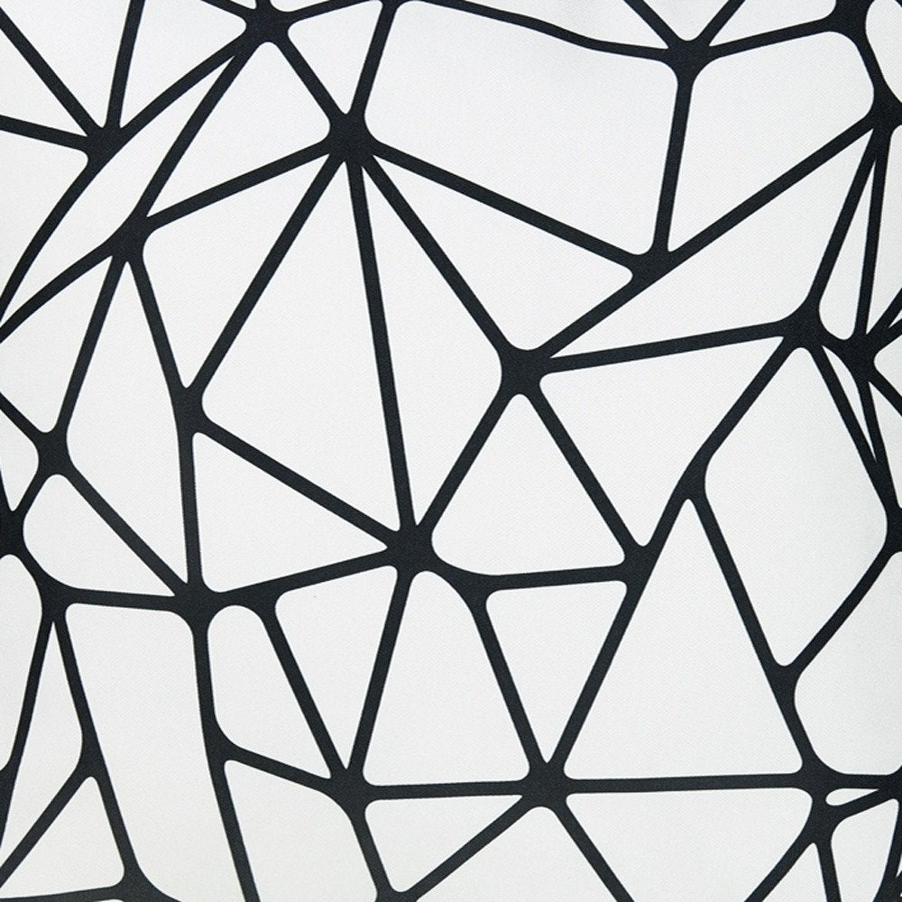 18" X 18" Black and White Polyester Pillow Cover