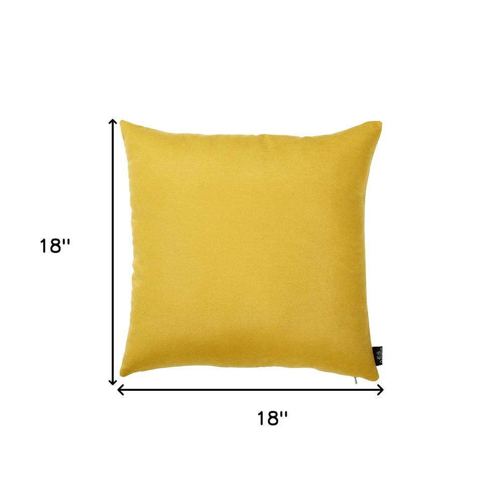 Set of Two 18" Yellow Throw Pillow Covers