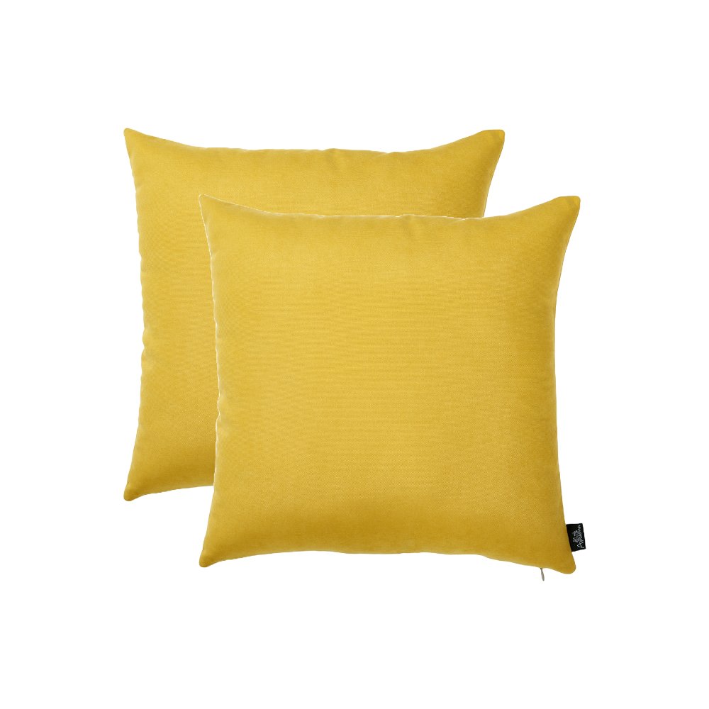 Set of Two 18" Yellow Throw Pillow Covers