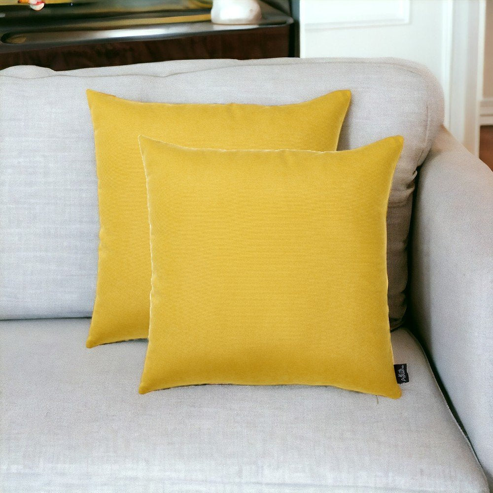 Set of Two 18" Yellow Throw Pillow Covers
