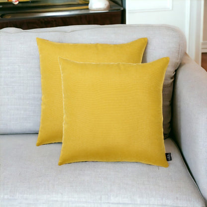 Set of Two 18" Yellow Throw Pillow Covers