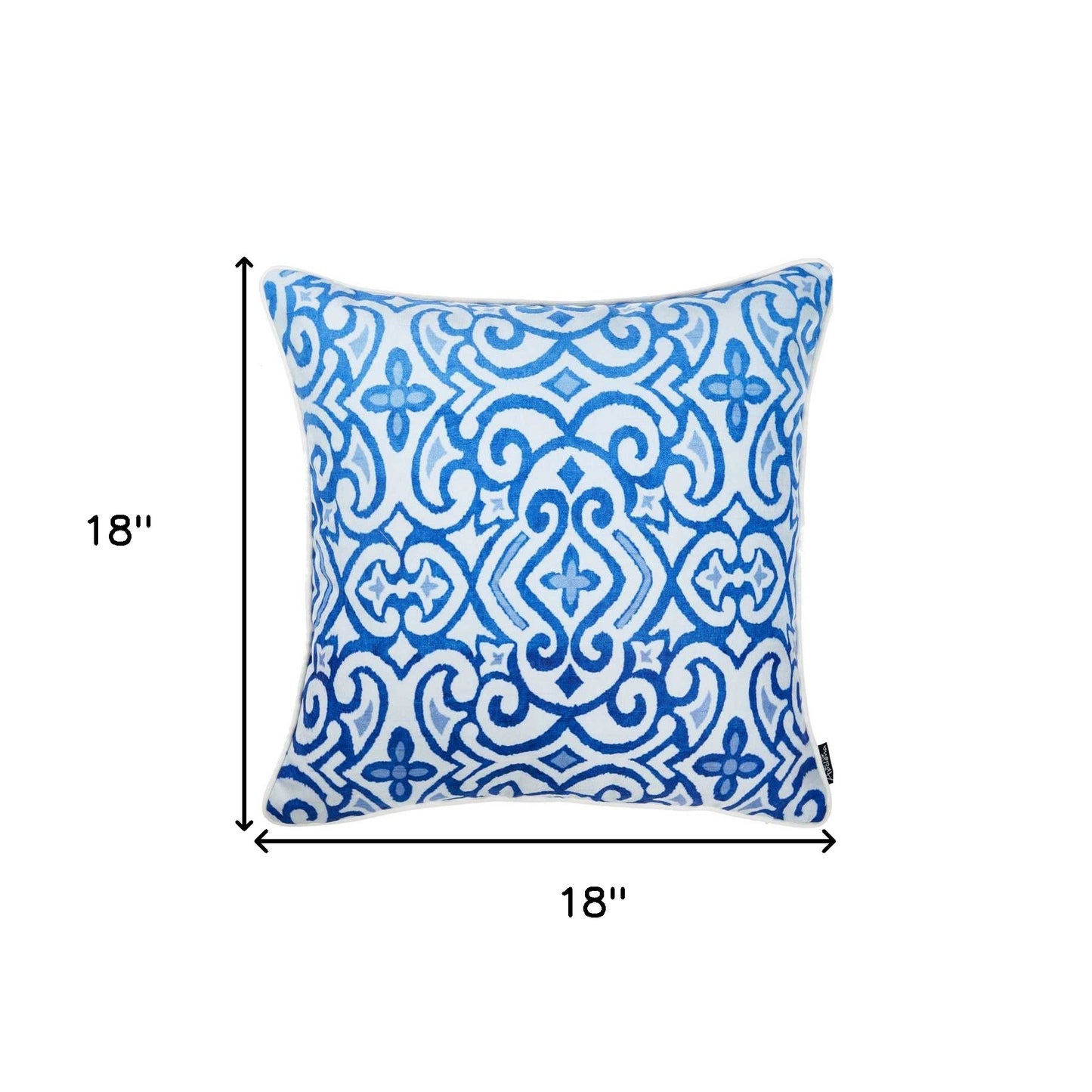 18"X 18" Blue Sky Scroll Decorative Throw Pillow Cover Printed