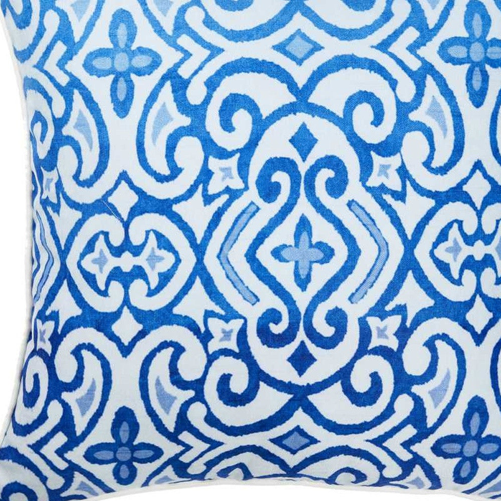18"X 18" Blue Sky Scroll Decorative Throw Pillow Cover Printed