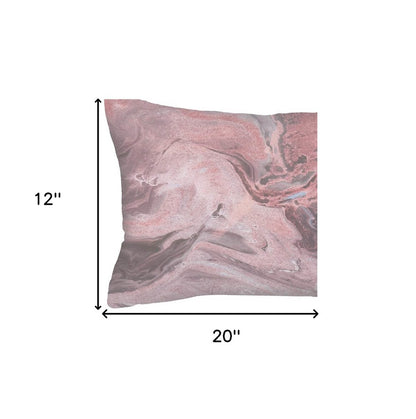 12" X 20" Pink Lumbar Throw Pillow Cover