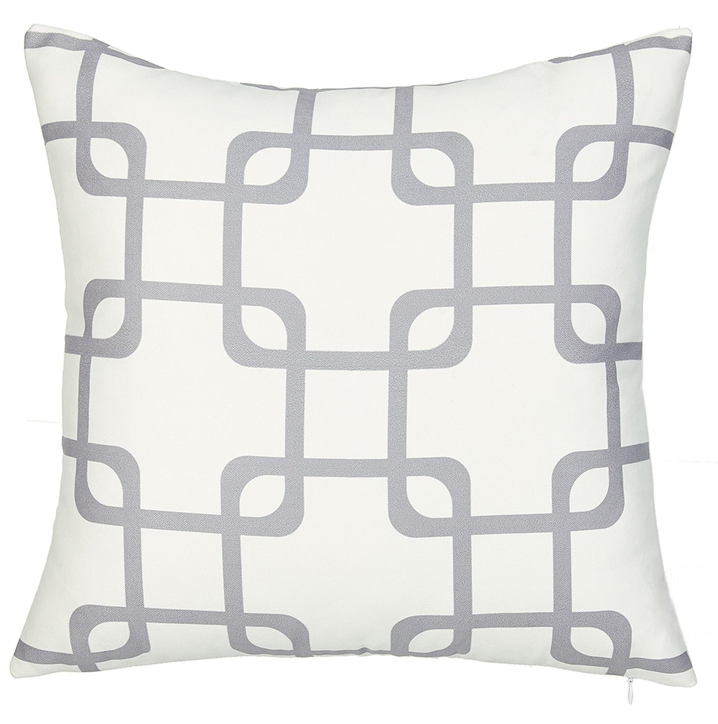 18" Gray and White Throw Pillow Cover