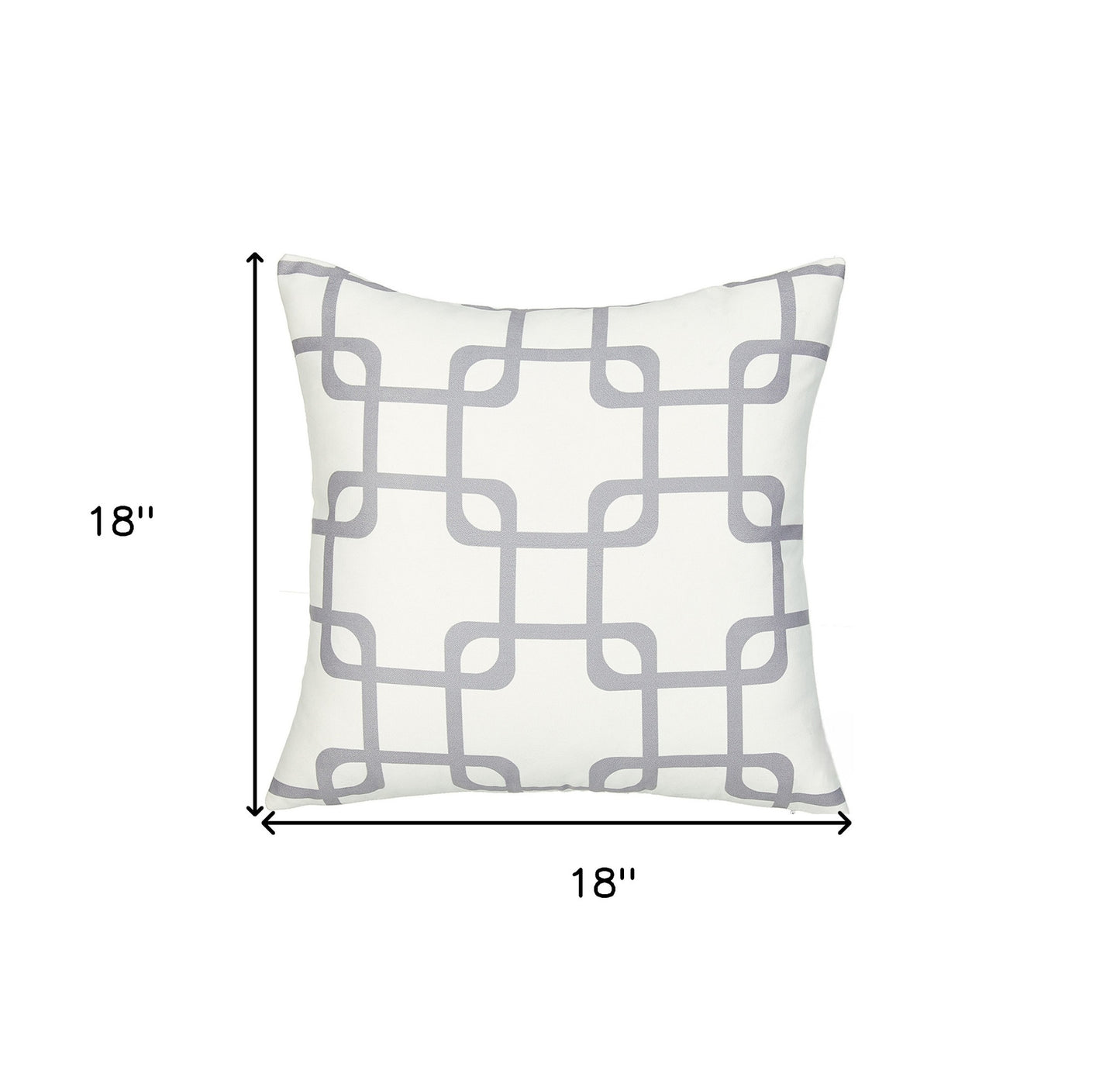 18" Gray and White Throw Pillow Cover