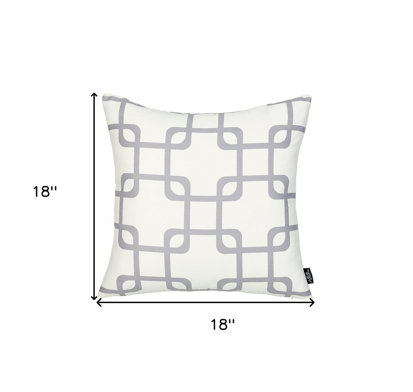 18" Gray and White Throw Pillow Cover