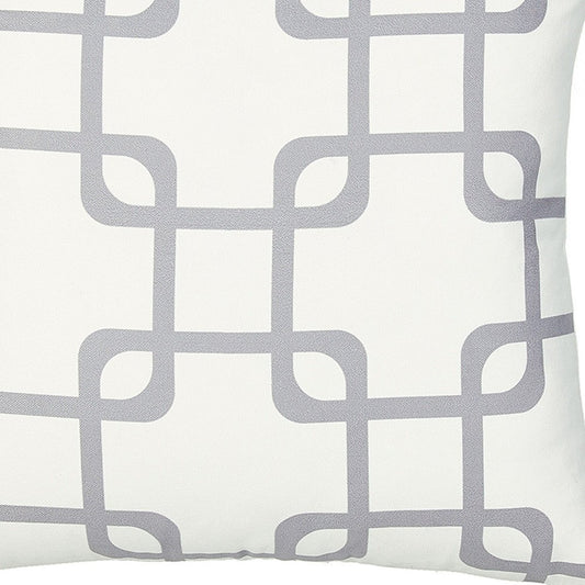 18" Gray and White Throw Pillow Cover