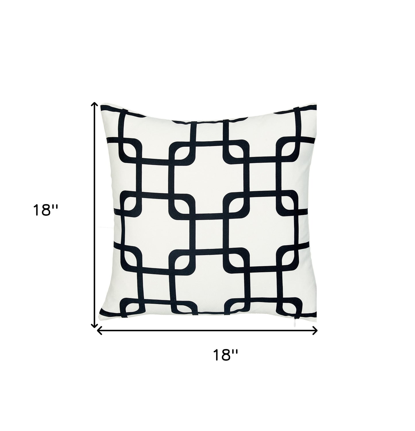 18" Black and White Throw Pillow Cover