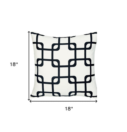 18" Black and White Throw Pillow Cover