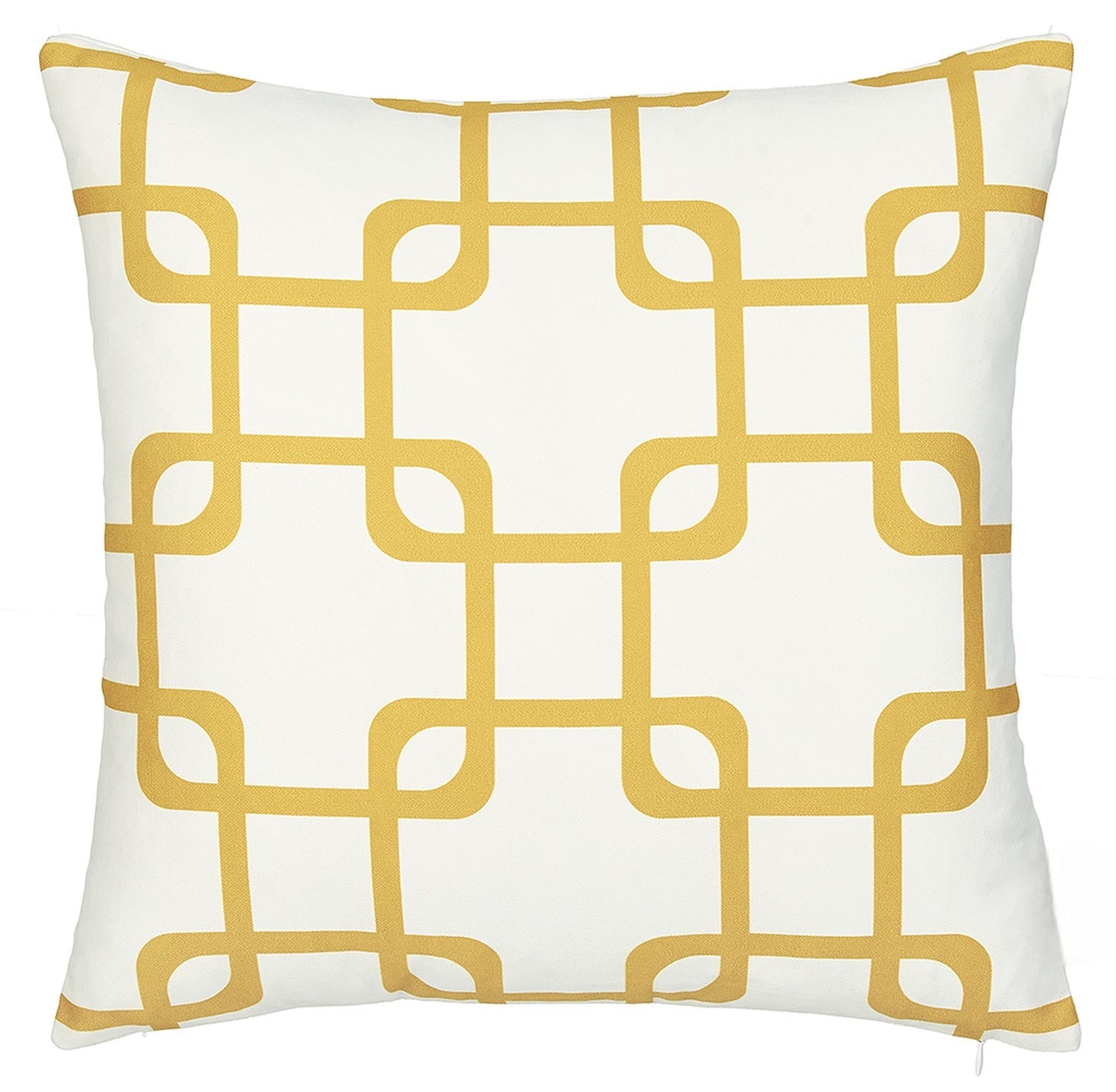 18" Yellow and White Throw Pillow Cover