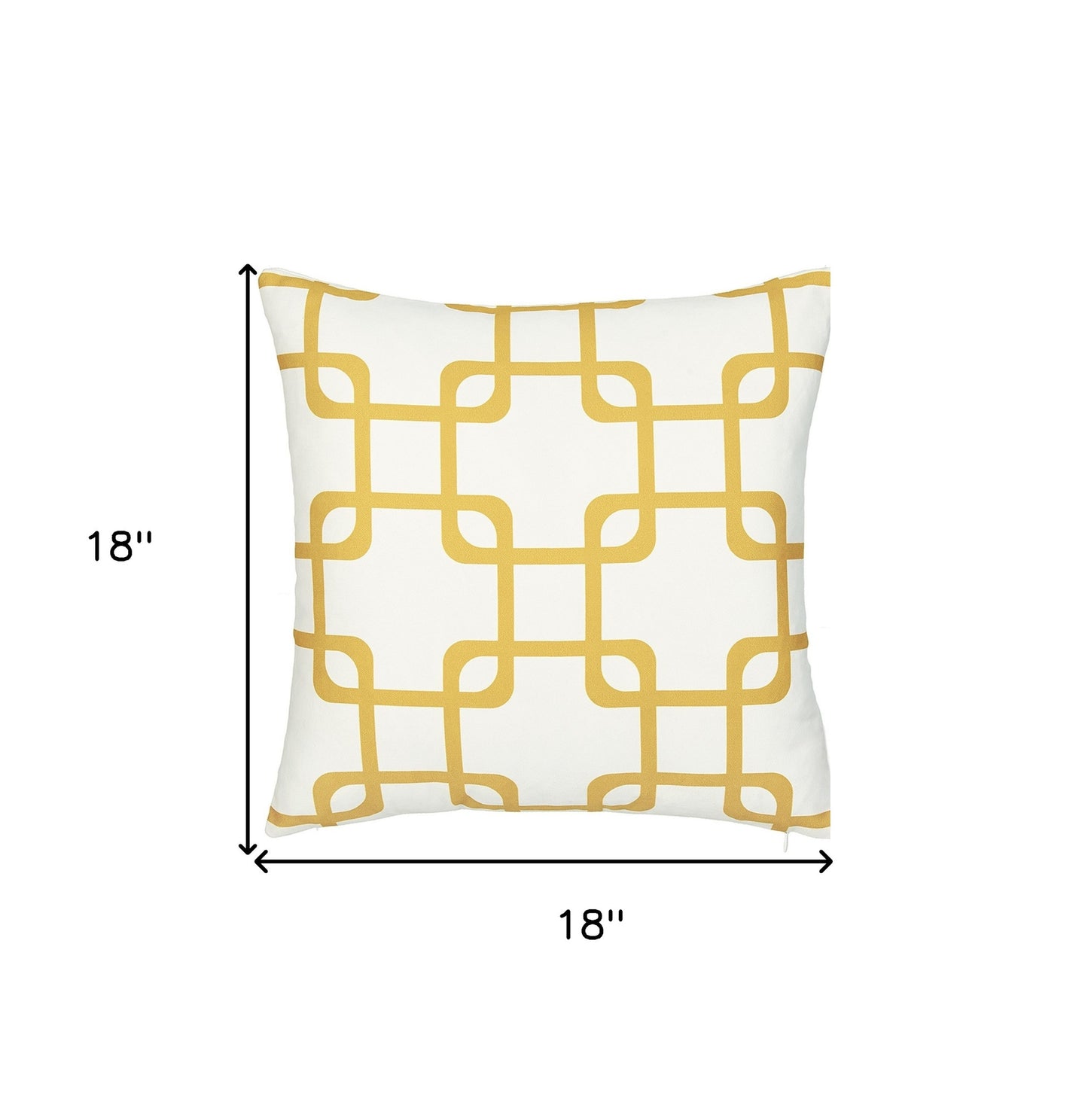 18" Yellow and White Throw Pillow Cover