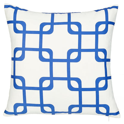 18" Blue and White Throw Pillow Cover