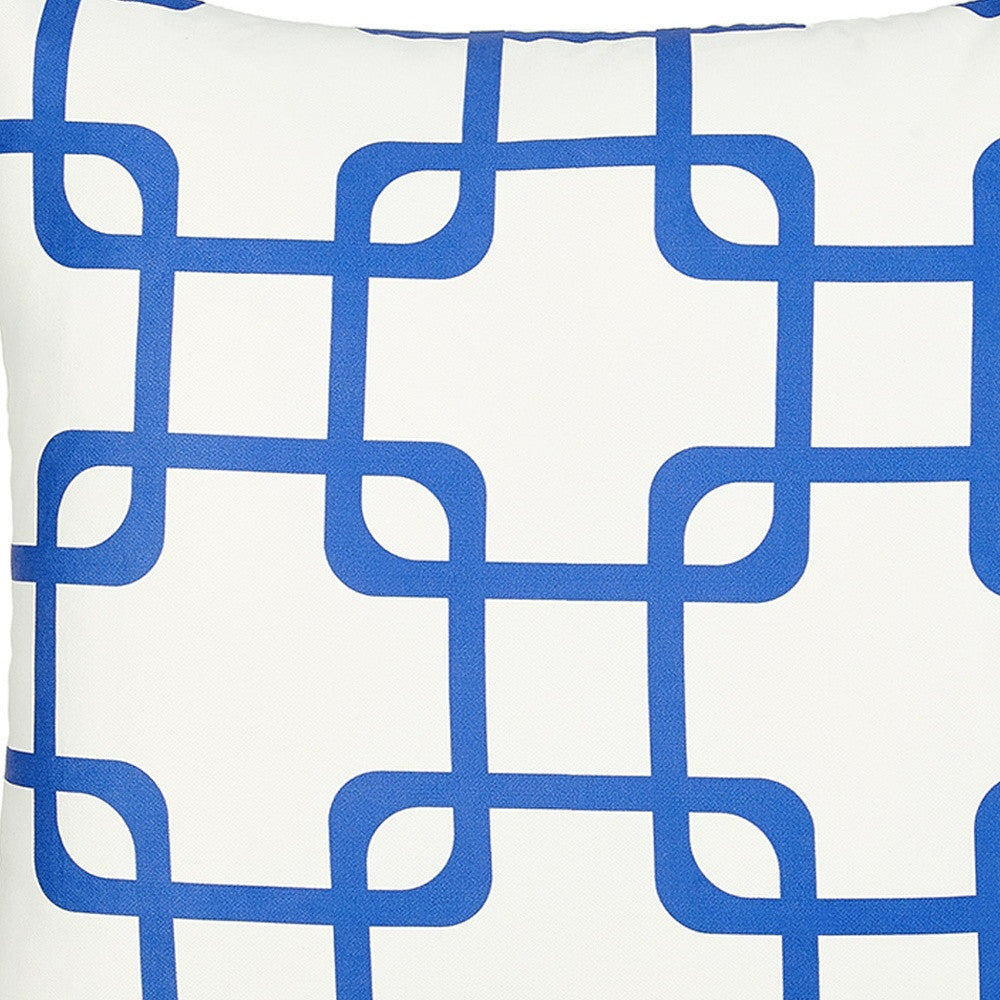 18" Blue and White Throw Pillow Cover