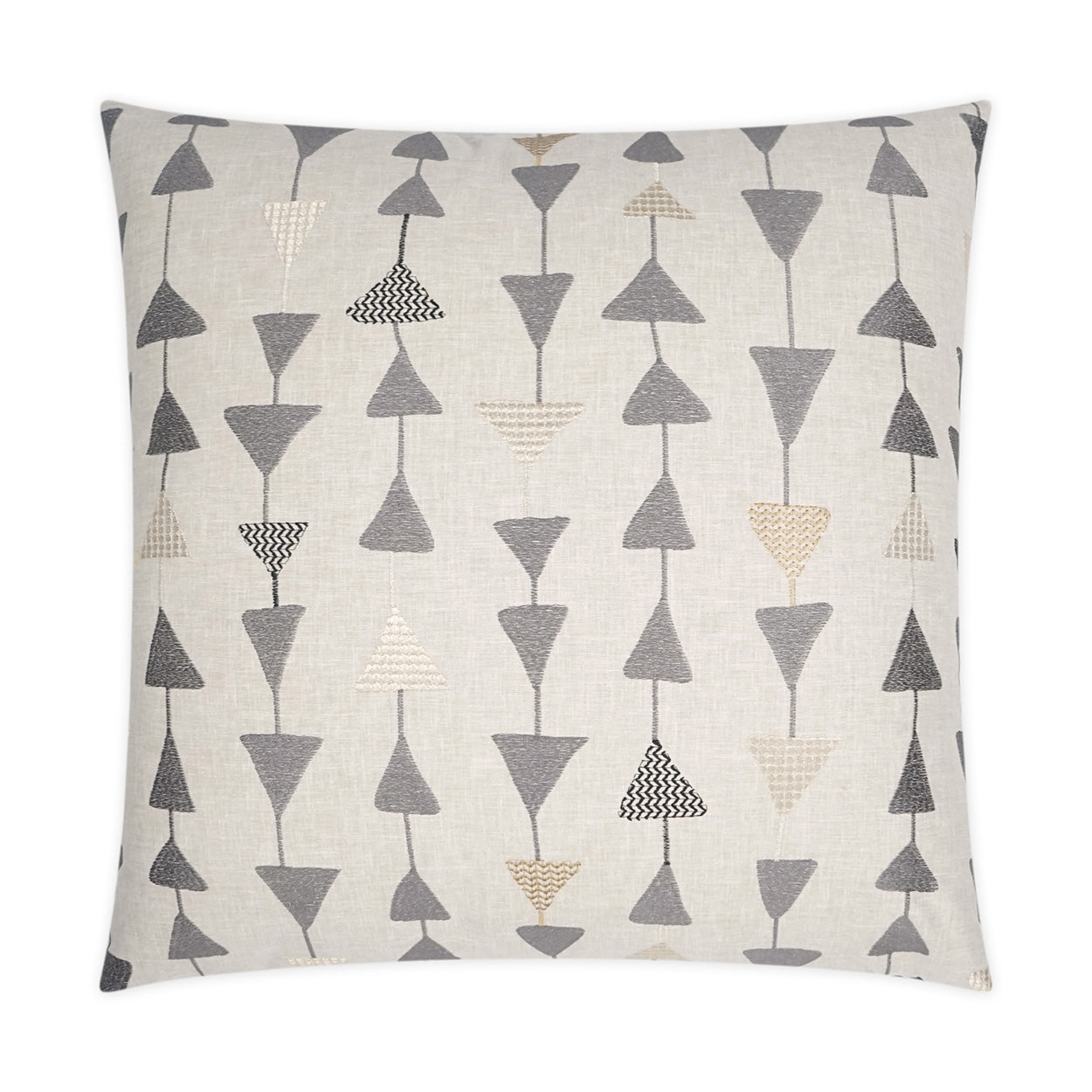 D.V. KAP HOME   24" x 24" Argento Pillow Embroidery, Geometric, Global, Transitional    - 3556-2424