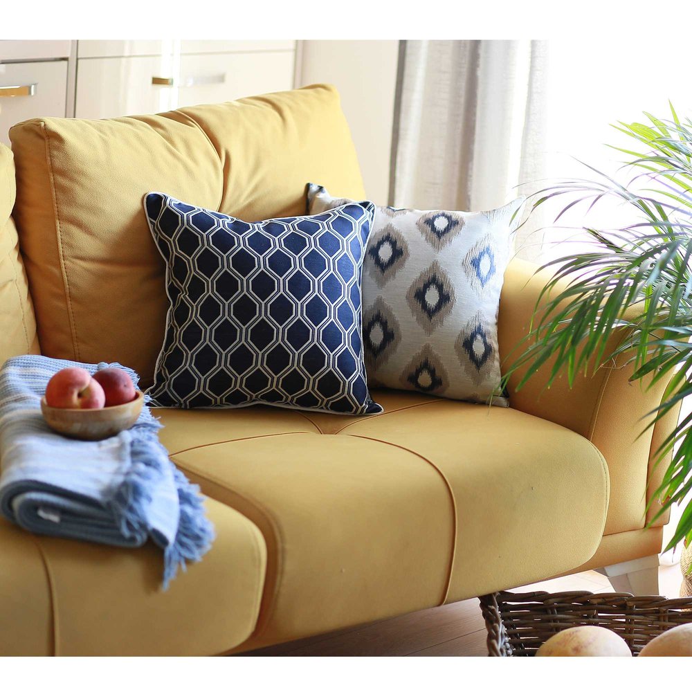 17" Blue and Gray Throw Pillow Cover