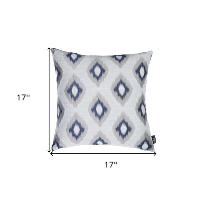 17" Blue and Gray Throw Pillow Cover