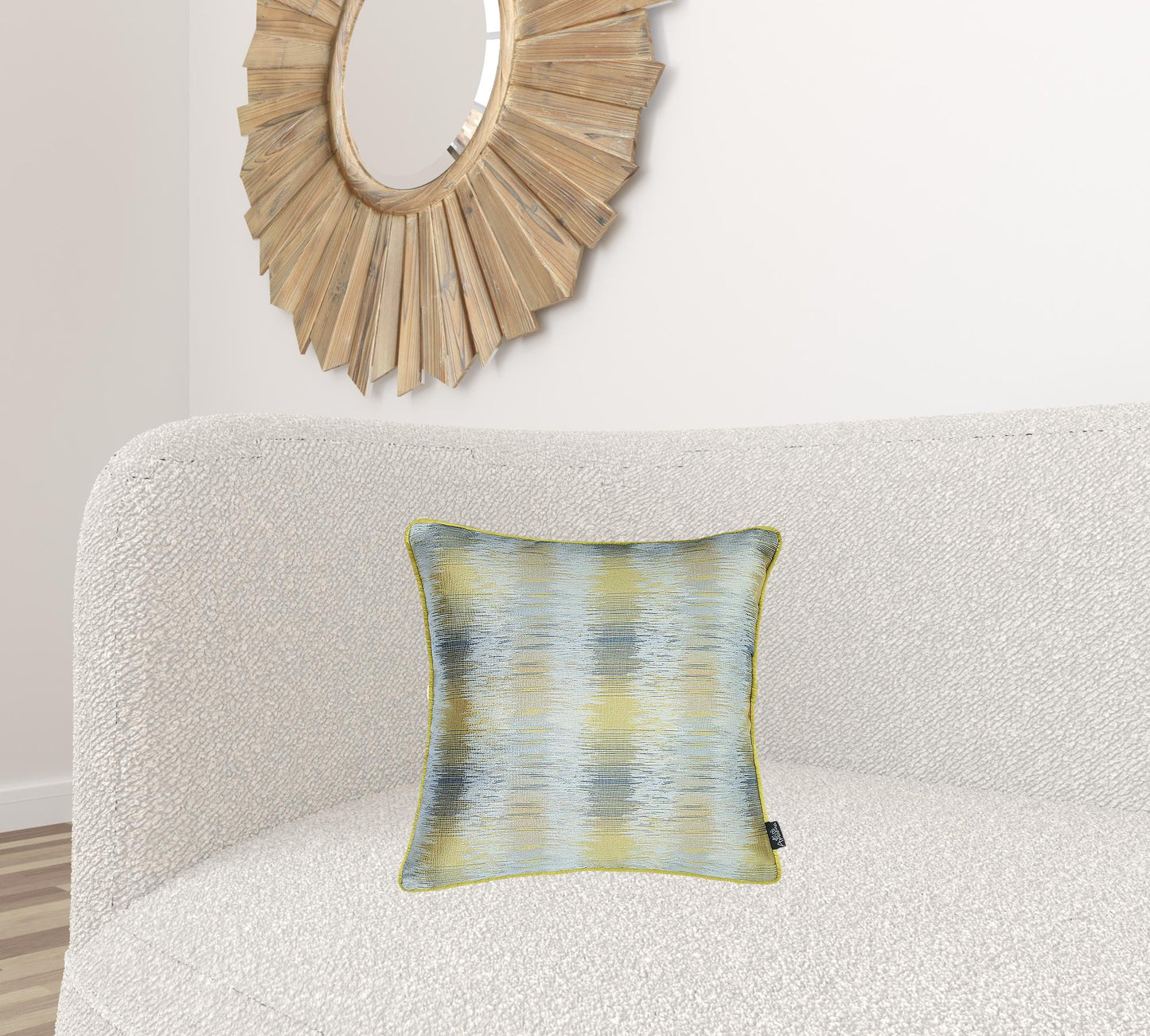 Yellow And Gray Blurred Lines Decorative Throw Pillow Cover
