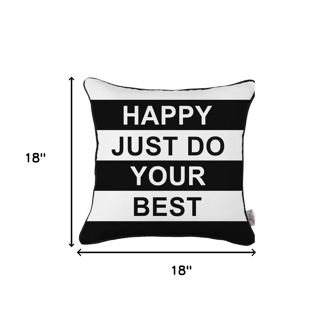 18" Black and White Throw Pillow Cover