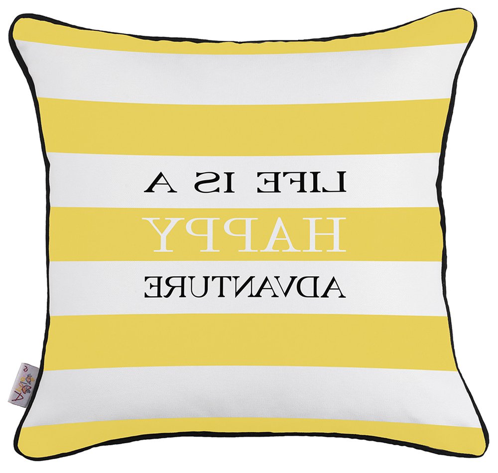 18"X18" Scandi Square Life Printed Decorative Throw Pillow Cover